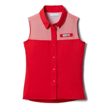 Columbia PFG Tamiami Sleeveless, Camisa Rojos Para Niña | 153960-BKN